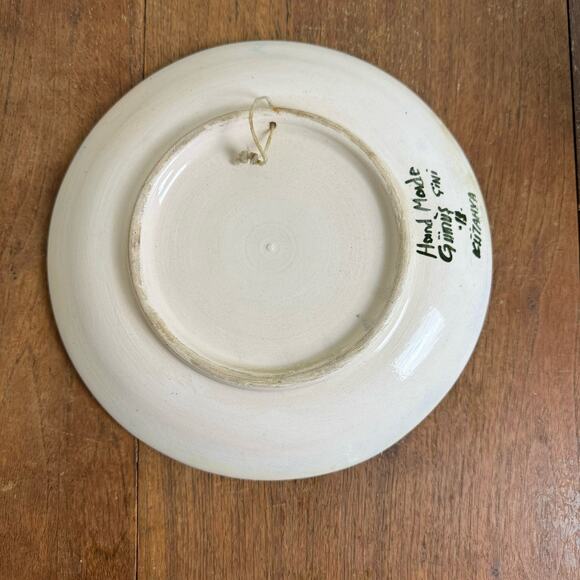 Handmade Turkish Traditional Ceramic Plate Islamic Arabic Allah God Calligraphy - Picture 3 of 5